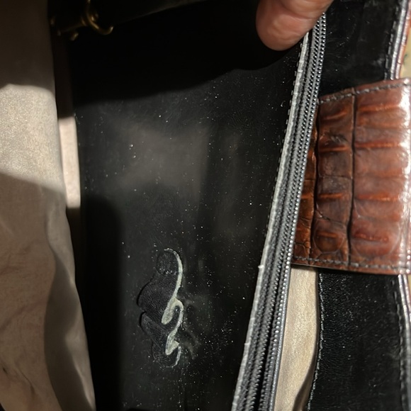 Brahmin Black and Brown Croc-Embossed Bag Set - Picture 7 of 14